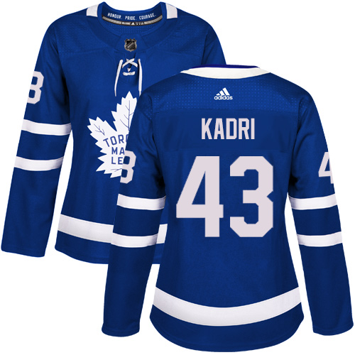 Adidas Maple Leafs #43 Nazem Kadri Blue Home Authentic Women's Stitched NHL Jersey - Click Image to Close
